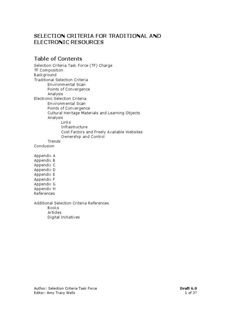 Selection Criteria PDF Libraries Library Science