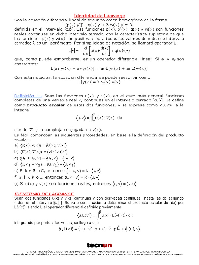 1 1 Identidad De Lagrange Pdf Valores Propios Y Vectores Propios Relaciones Matematicas