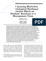 Student Learning Motivation and Psychological Hardiness: Interactive Effects On Students' Reactions To A Management Class