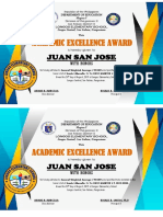 Academic Excellence Award: Juan San Jose