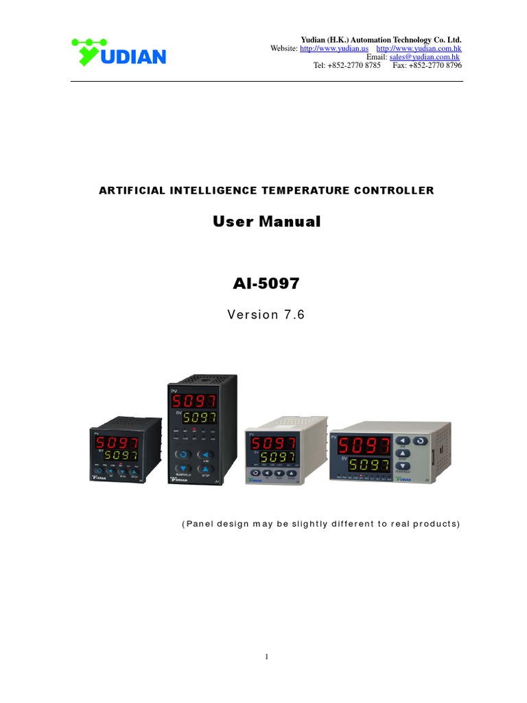 Yudian AI-5097 Temperature Controller Manual | PDF | Sensor | Automation
