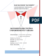 Caratula Movimiento Rectilíneo Uniformemente Variado