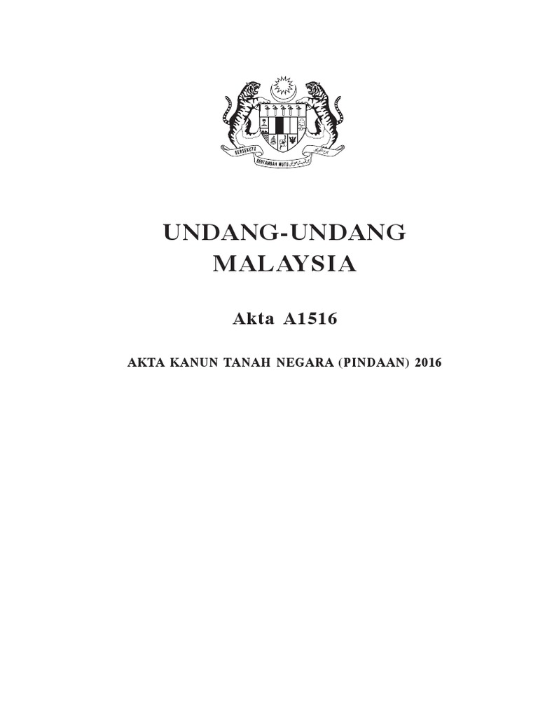akta kanun tanah negara