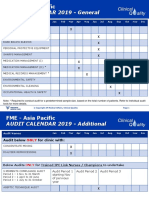 AUDIT CALENDAR 2019 - General: FME - Asia Pacific