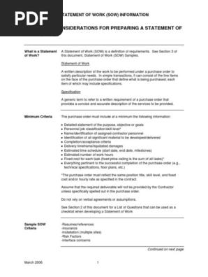Statement of Work