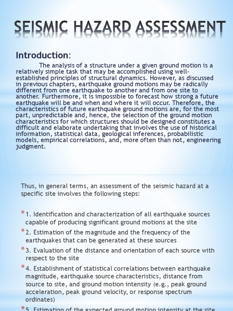 Seismic Hazard Assessment 1 | PDF | Earthquakes | Moment Magnitude Scale