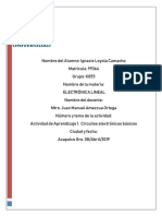 Actividad de Aprendizaje 1. Circuitos Electrónicos Básicos