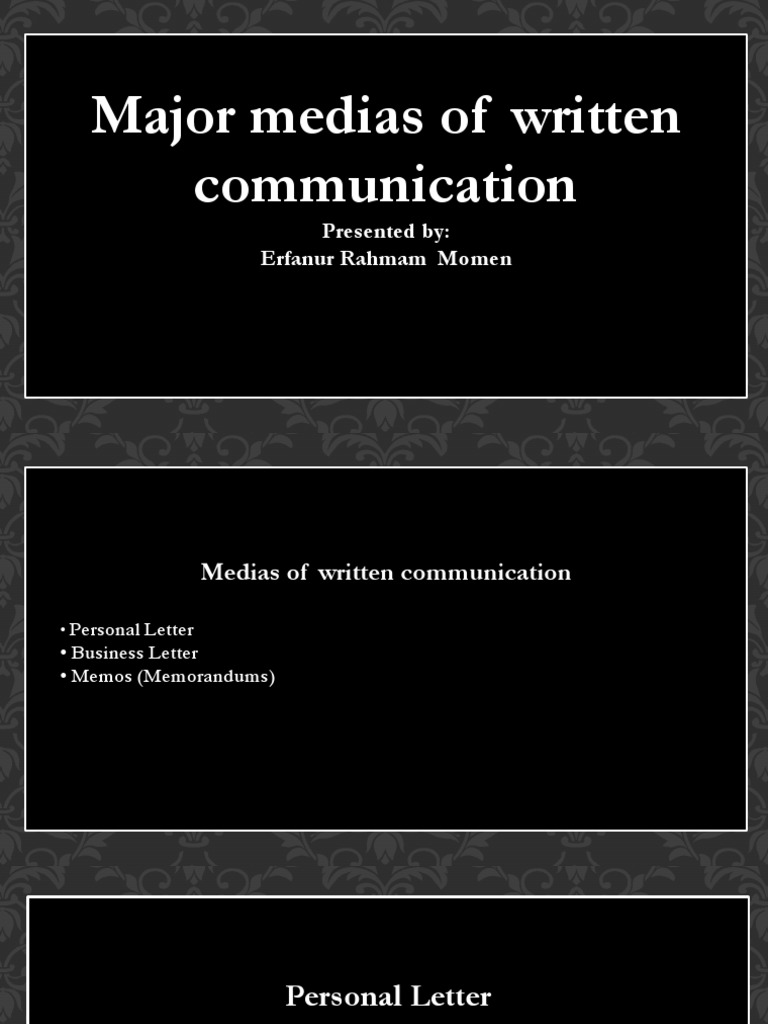 Major Types of Written Communication | PDF | Memorandum | Communication