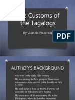 The Customs of The Tagalogs: By: Juan de Plasencia