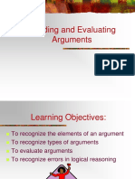 Reading and Evaluating Arguments