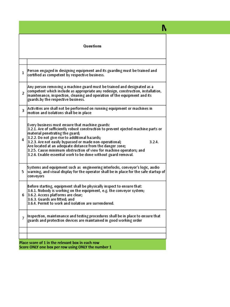 Machine Guarding Questions PDF Machines Safety