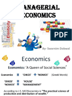 Managerial Economics: By-Swarnim Dobwal