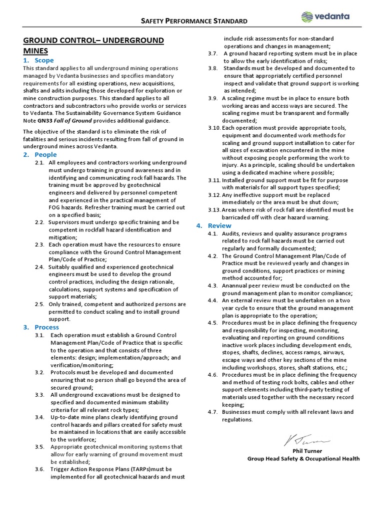 Ground Control - Underground Mines | PDF | Hazards | Mining