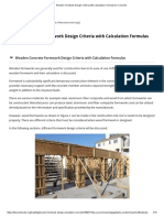 Wooden Formwork Design Criteria With Calculation Formulas For Concrete