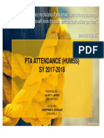 Pta Attendance (Humss) SY 2017-2018: Juliet V. Javier