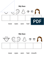 Parts of My Face Diagram