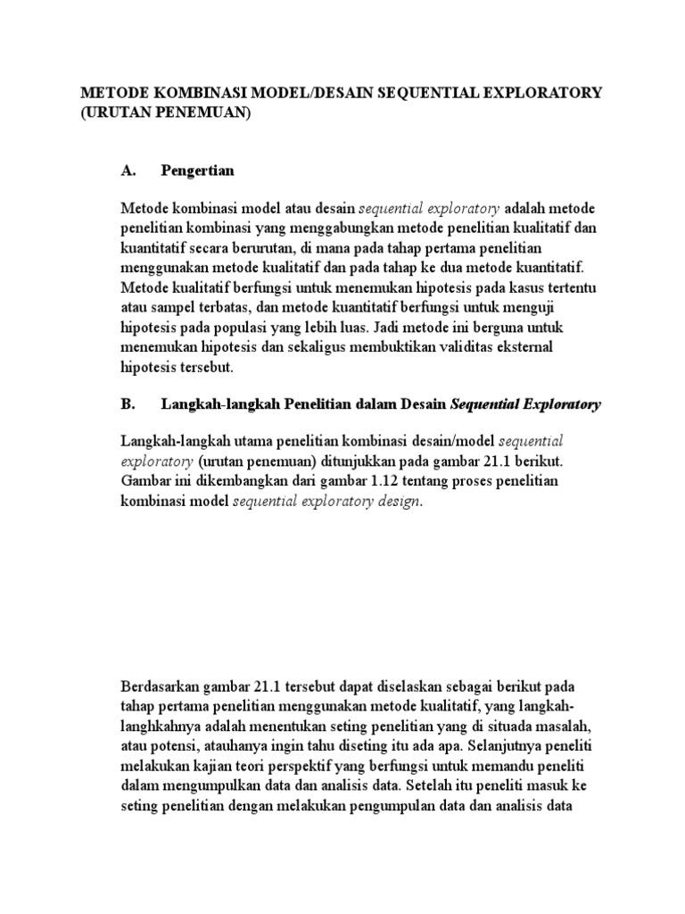 Metode Kombinasi Sequential Exploratory | PDF