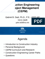Construction Engineering and Project Management (CEPM) : Gabriel B. Dadi, PH.D., P.E., LEED AP 151C OHR
