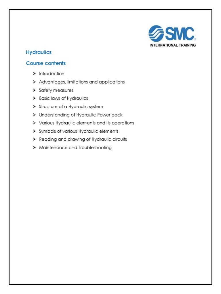 Hydraulics Course Overview | PDF
