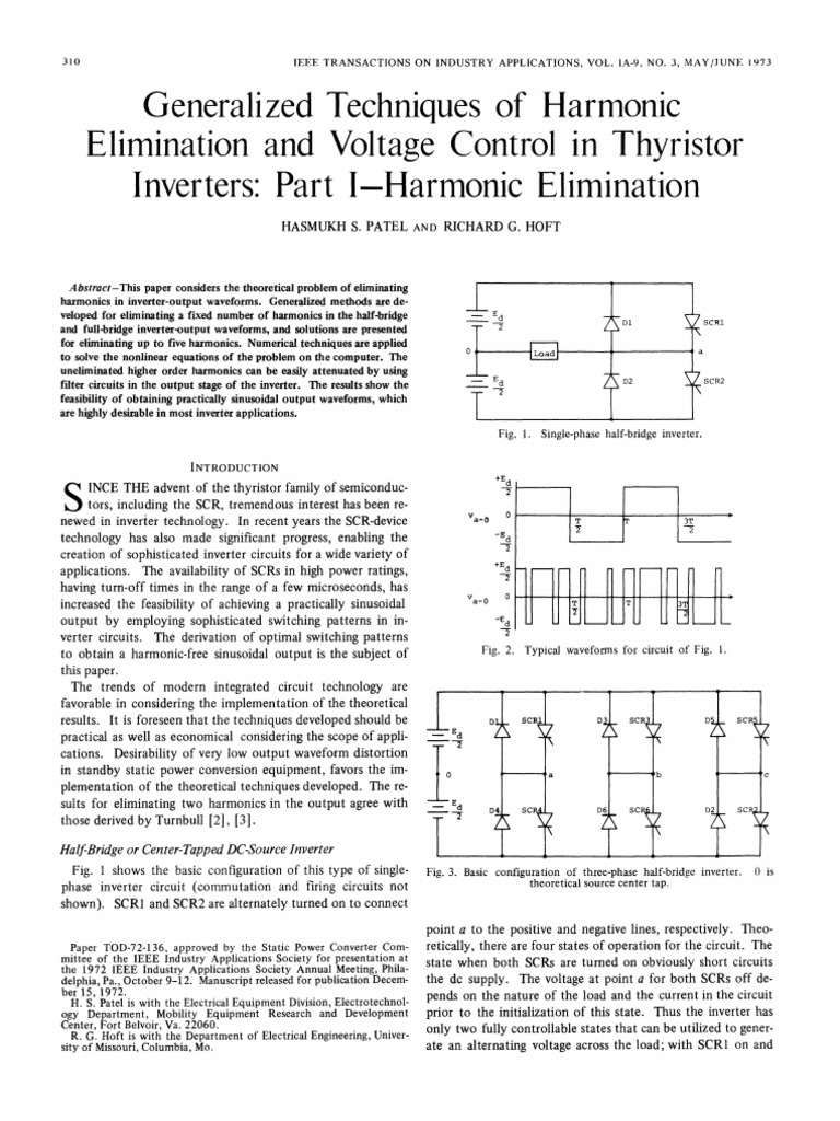 Generalized Techniques of Harmonic Elimination and Voltage Control in ...