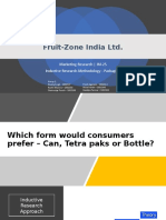Fruit-Zone India Ltd. Marketing Research - Packaging Preference Survey Results
