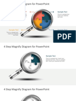 4 Step Magnify Diagram For Powerpoint: Sample Text