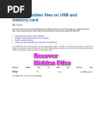 Recover Hidden Files On USB and Memory Card