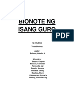 Bionote NG Isang Guro