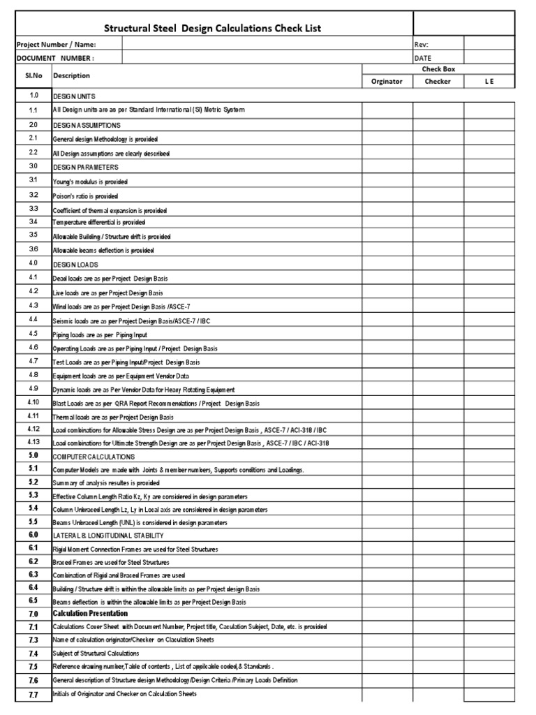 Structural Steel Design Checklist | PDF | Beam (Structure) | Structural ...