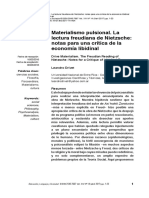 Materialismo Pulsional. La Lectura Freudiana de Nietzsche: Notas para Una Crítica de La Economía Libidinal