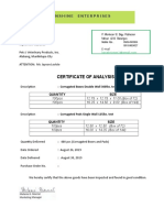 Certificate of Analysis: Greenshine Enterprises