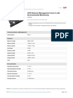 UPS Network Management Card 2 With Environmental Monitoring: Technical Specifications