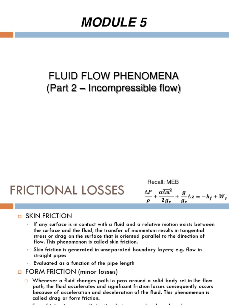 CHE131 - Module6 Fluid Flow Phenomena (Part 2) | PDF | Fluid Dynamics ...