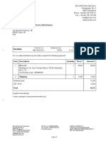 Invoice for mouthpiece delivery to Italy