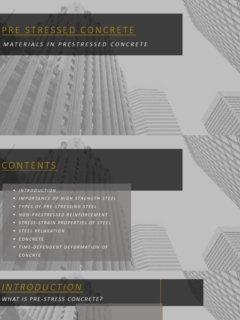 Prestressed Concrete Materials Overview | PDF | Strength Of Materials ...