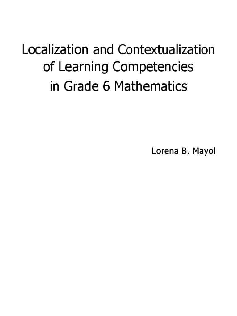 Localization and Contextualization of Learning Competencies | PDF