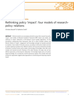 Rethinking Policy Impact': Four Models of Research-Policy Relations