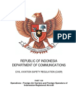 Republic of Indonesia Department of Communications: Civil Aviation Safety Regulation (Casr)
