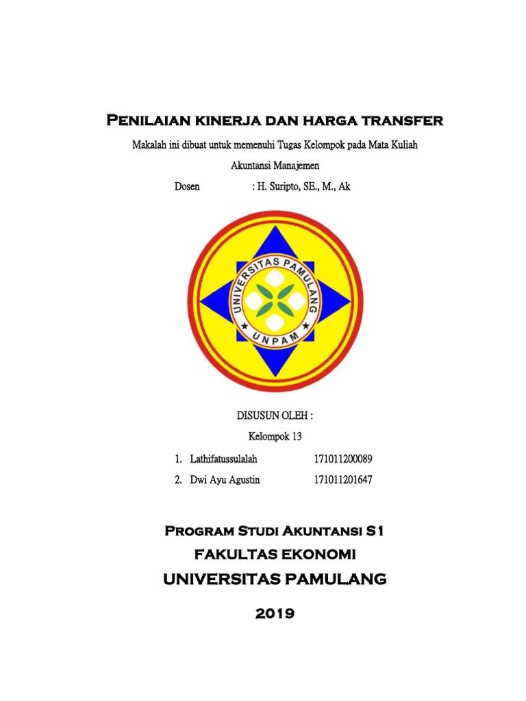 Penilaian Kinerja Dan Harga Transfer