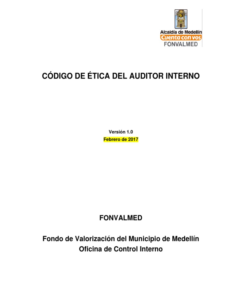 Codigo de Etica Del Auditor Fonvalmed 2017 | PDF | Auditoría | Contralor