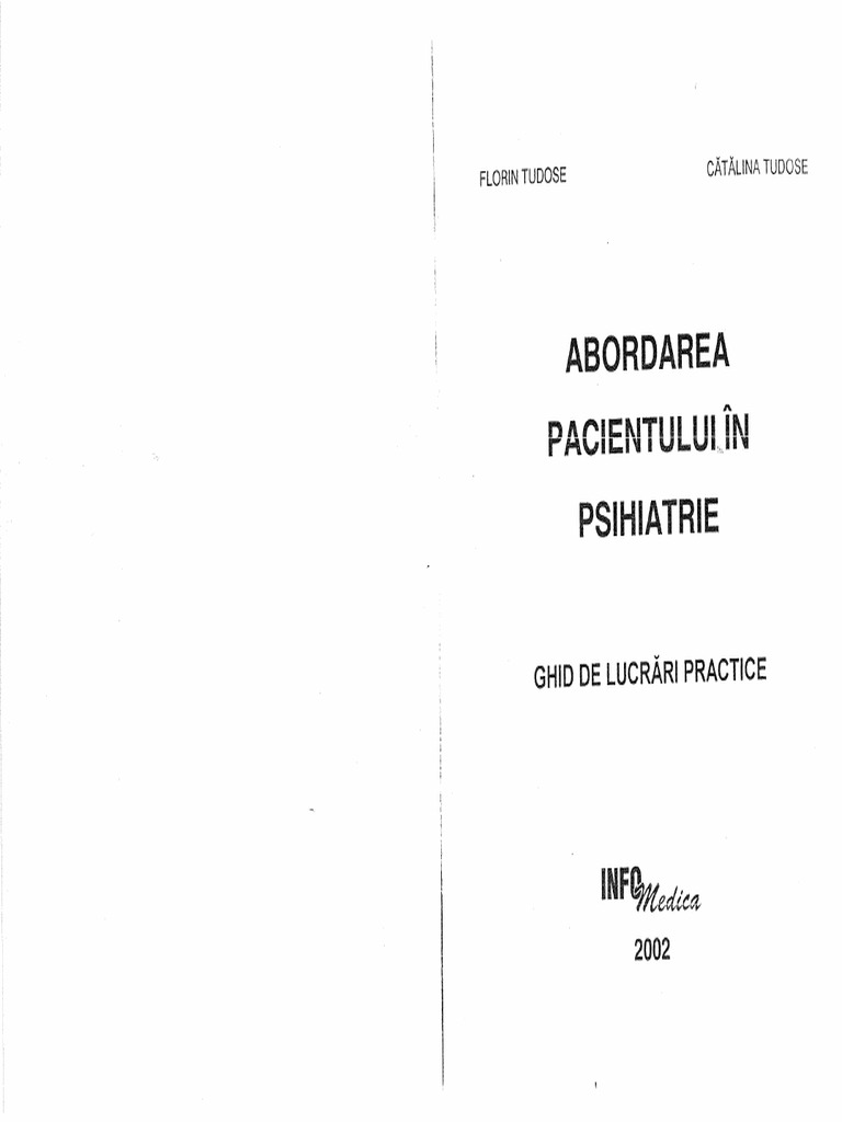 Abordarea Pacientului in Psihiatrie-Ghid de Lucrari Practice PDF | PDF