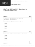 MindTree LCM and HCF Questions For Quants With Answers PREP INSTA