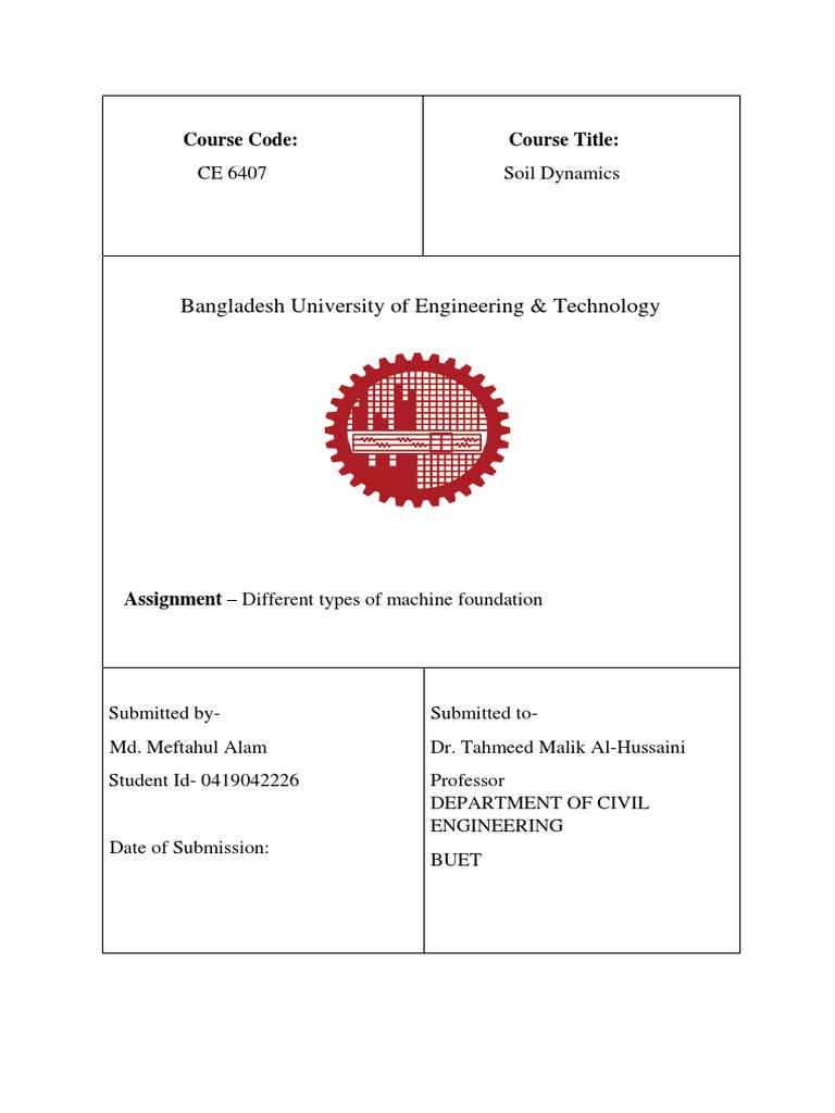 Different Types of Machine Foundations and Their Uses PDF