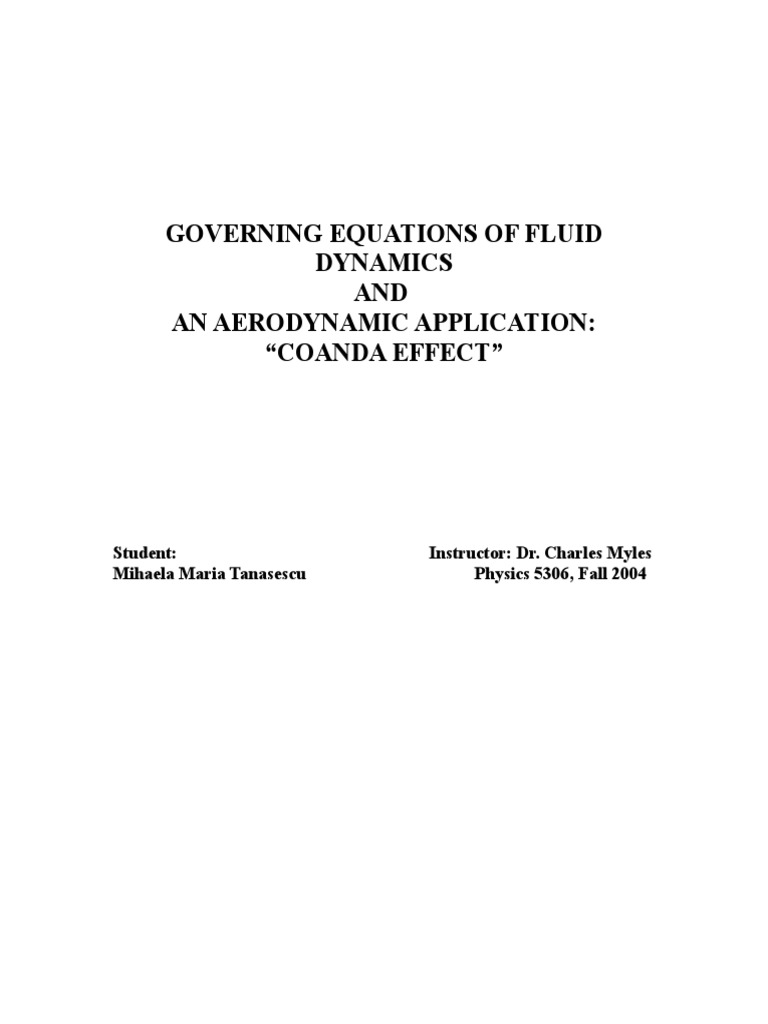 Governing Equations of Fluid Dynamics AND An Aerodynamic Application "Coanda Effect" Download