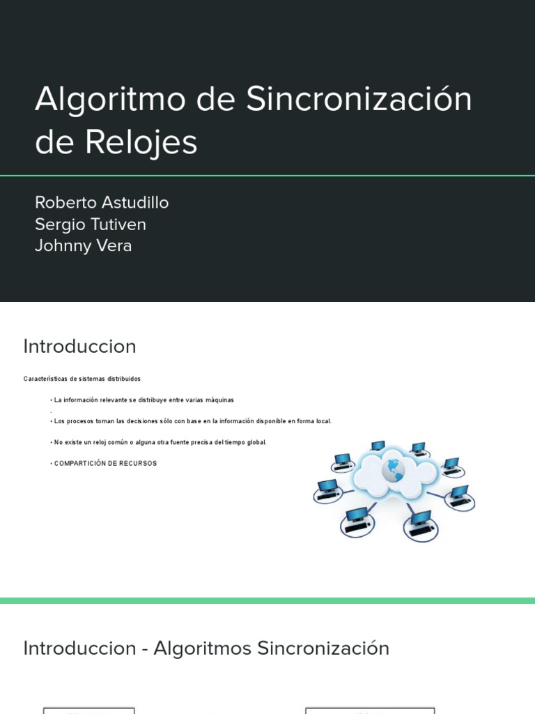 Algoritmos de Sincronización de Relojes | PDF | Reloj | Hora