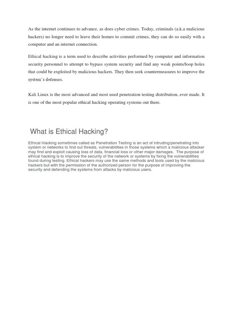 Ethical Hacking with Kali Linux Tools | PDF | Computers