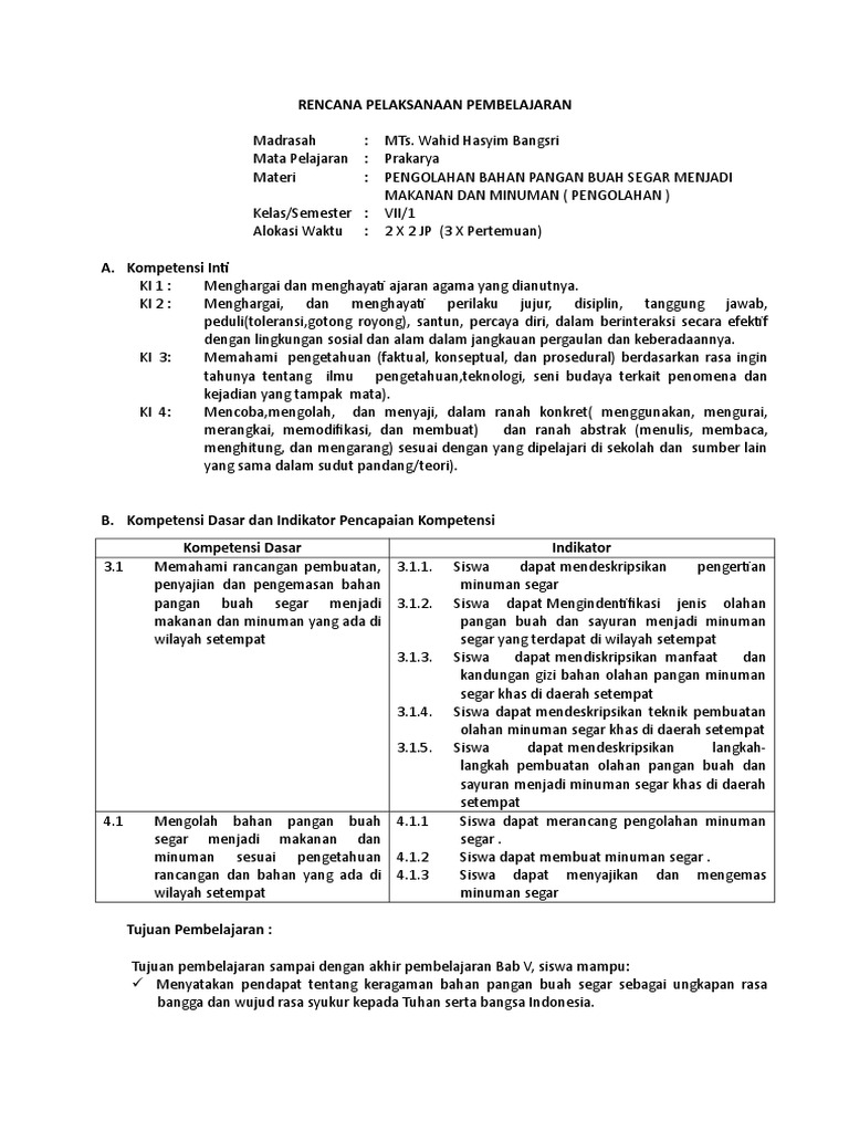 4 Rpp Pengolahan Buah