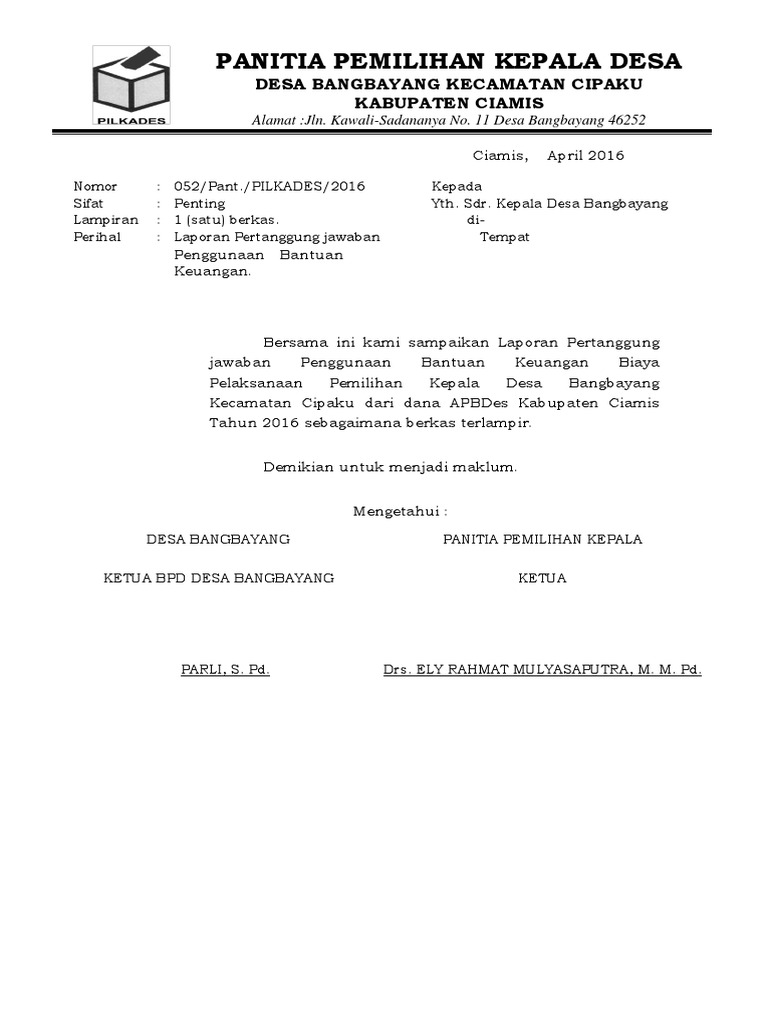 361790948 Format Spj Pilkades Panitia Pilkades 16 Partisipasi 1 Pawai Obor 2.