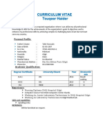 Curriculum Vitae Touqeer Haider: Career Objective