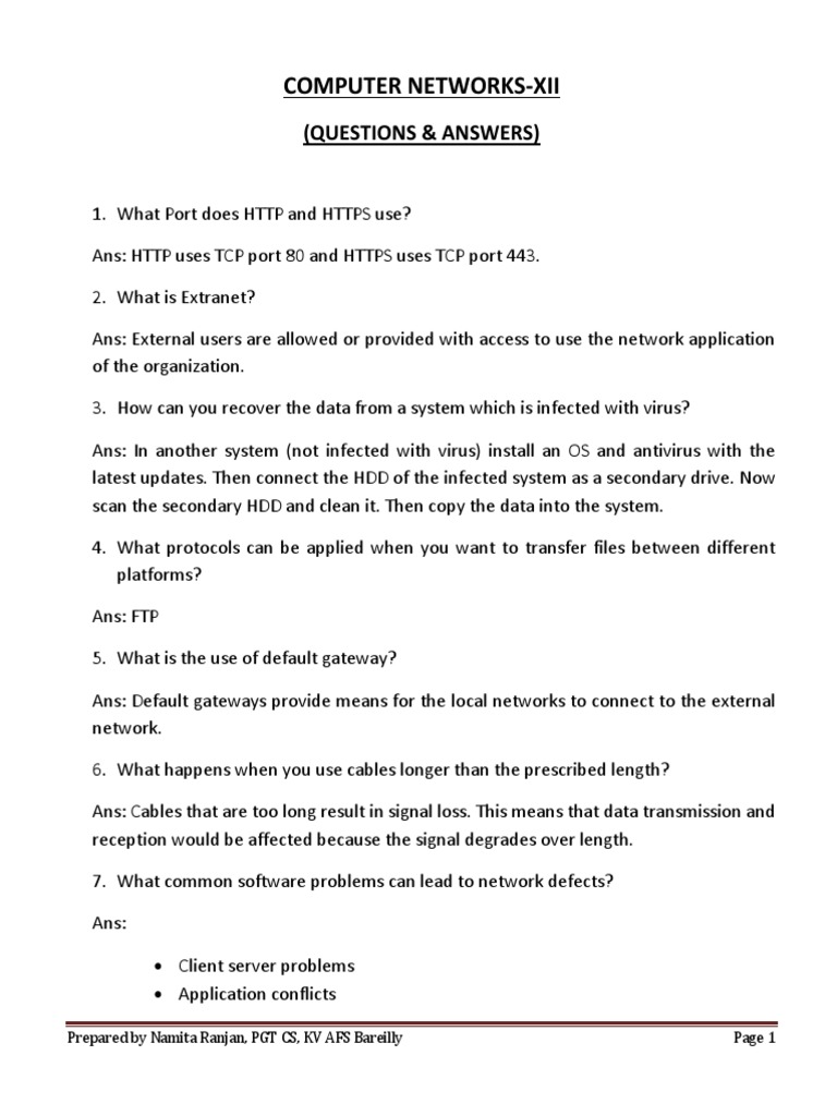Networking Concepts and FAQs | PDF | Computer Network | Port (Computer ...